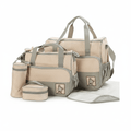 5 in 1 Multifunctional Baby Bag - Khaki Dots