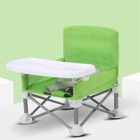 Portable Foldable Baby Feeding Chair - Light Green